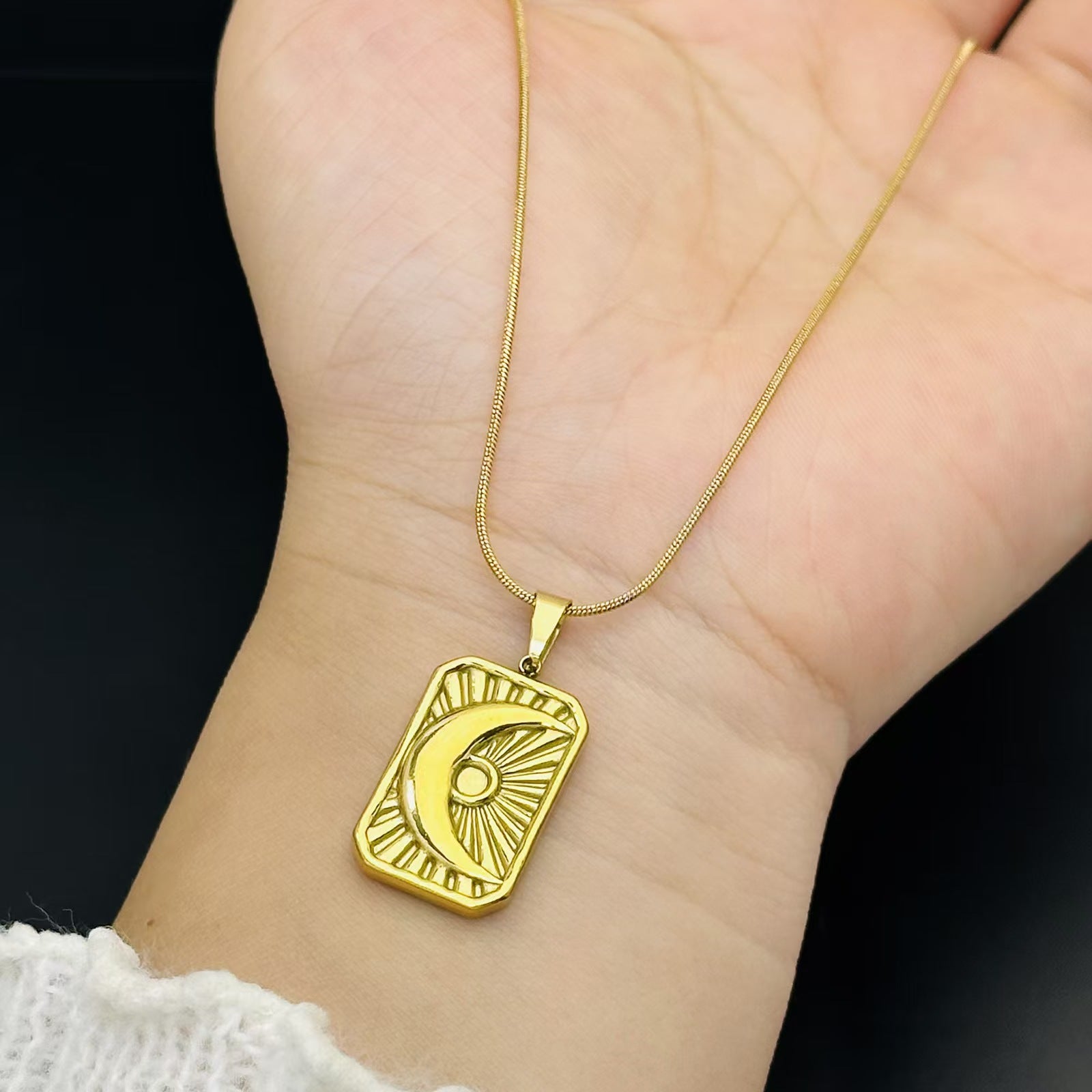 Wholesale Star Moon Necklace Titanium Steel Necklace Pendant Necklace