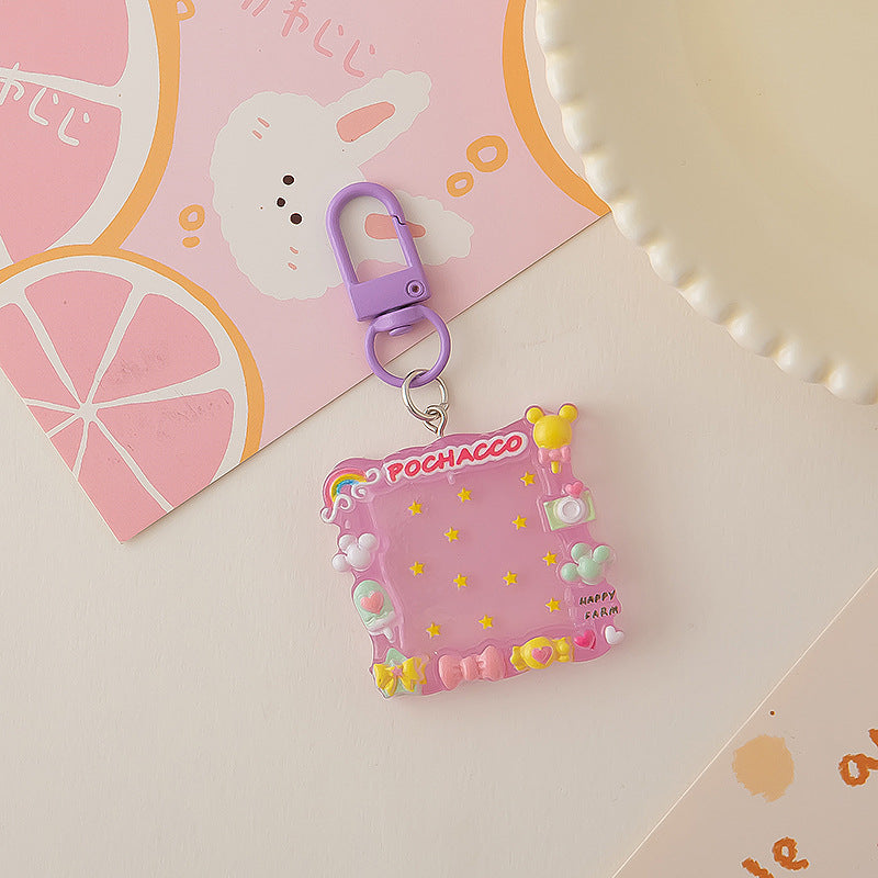 Wholesale Macaron Color Cartoon Luminous Photo Frame Keychain
