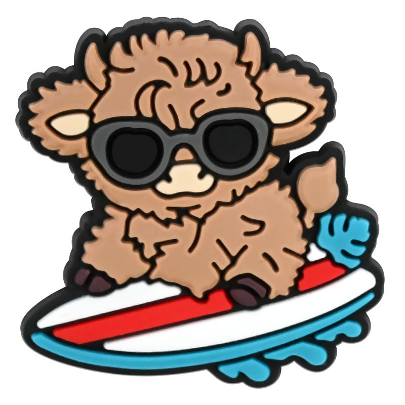 Decorazione casuale all'ingrosso della fibbia della scarpa in gomma morbida del PVC di serie del leopardo del fumetto da 100 pezzi