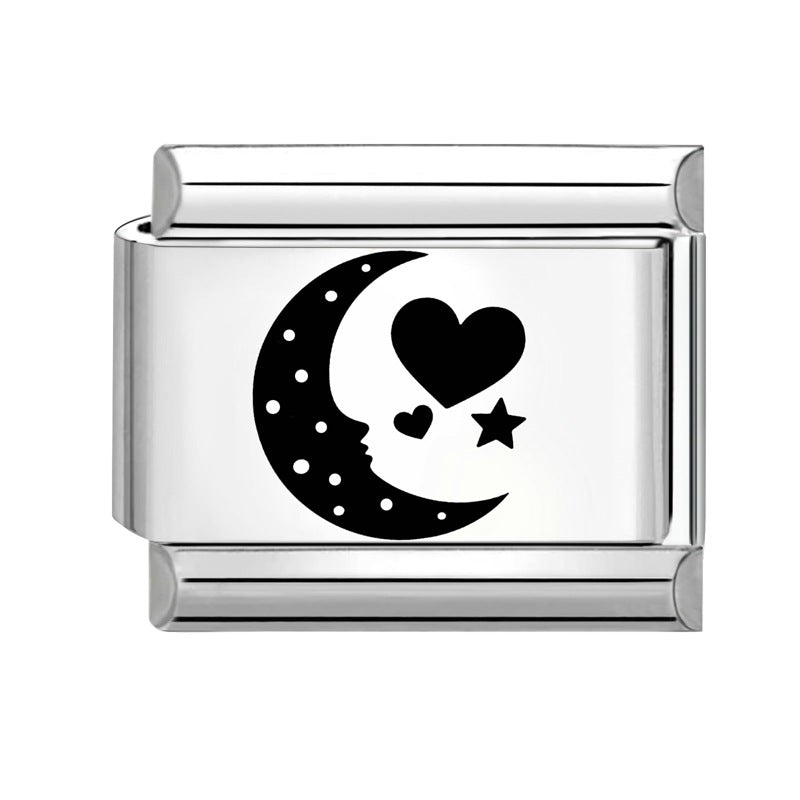 Wholesale 9mm Italian Charm Starter Bracelets DIY Black and white Creative Stainless Steel Composable Bracelet