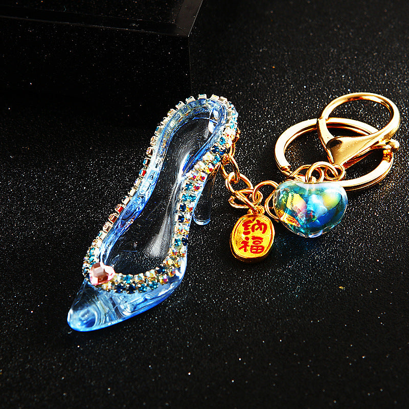 Wholesale Diamond Crystal High Heels Metal Keychain ACC-KC-RuiYuan006