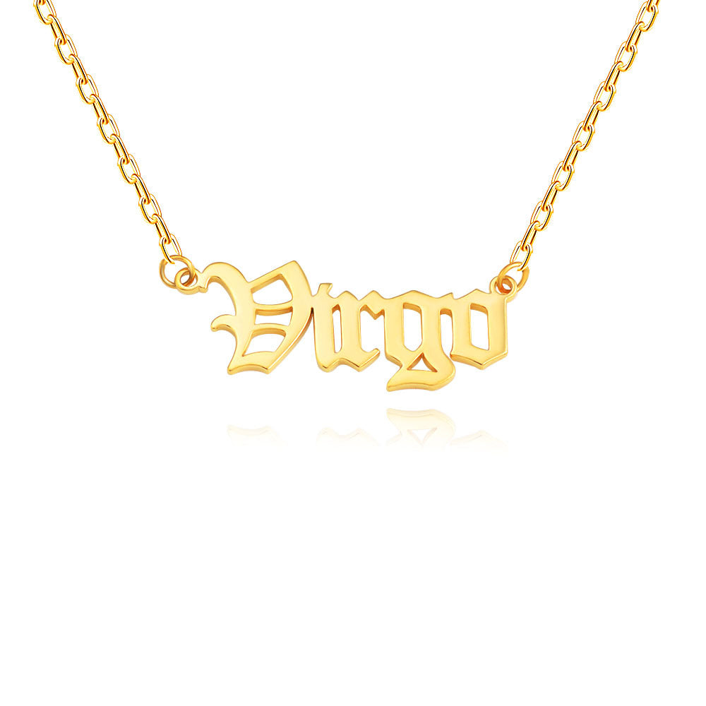 Wholesale Stainless Steel 12 Zodiac Letter Necklace ACC-NE-MiYi004