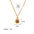 Wholesale Stainless steel December birthday stone color zircon pendant necklace