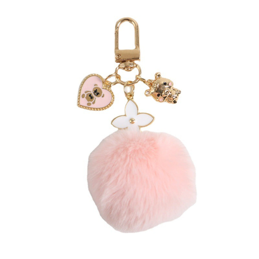 Wholesale Heart Bear Fur Ball Keychain Creative Pom Pom ACC-KC-KaWu005