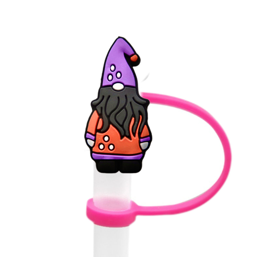 Wholesale 10pcs Christmas themed cartoons 8/ 10mm Straw Cover Straw Tube Cap