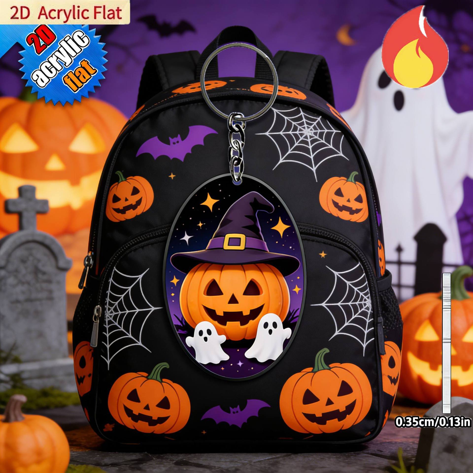 Wholesale Acrylic  Pumpkin Keychain Party Favor Gift for Travel Souvenir