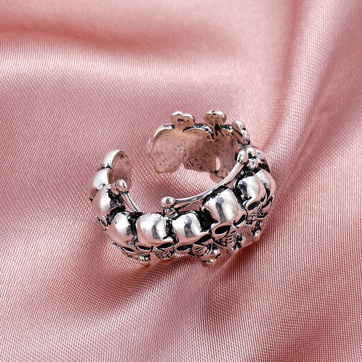 Wholesale Gothic Skull Ring Punk Exaggerated Alloy Open Ring