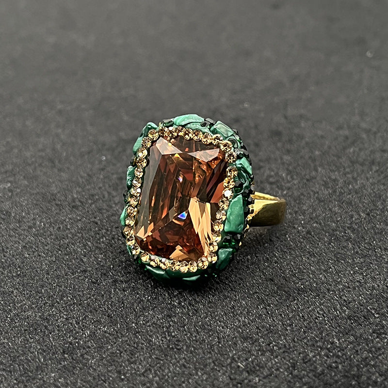Wholesale  baroque pearl glitter ring  open ring