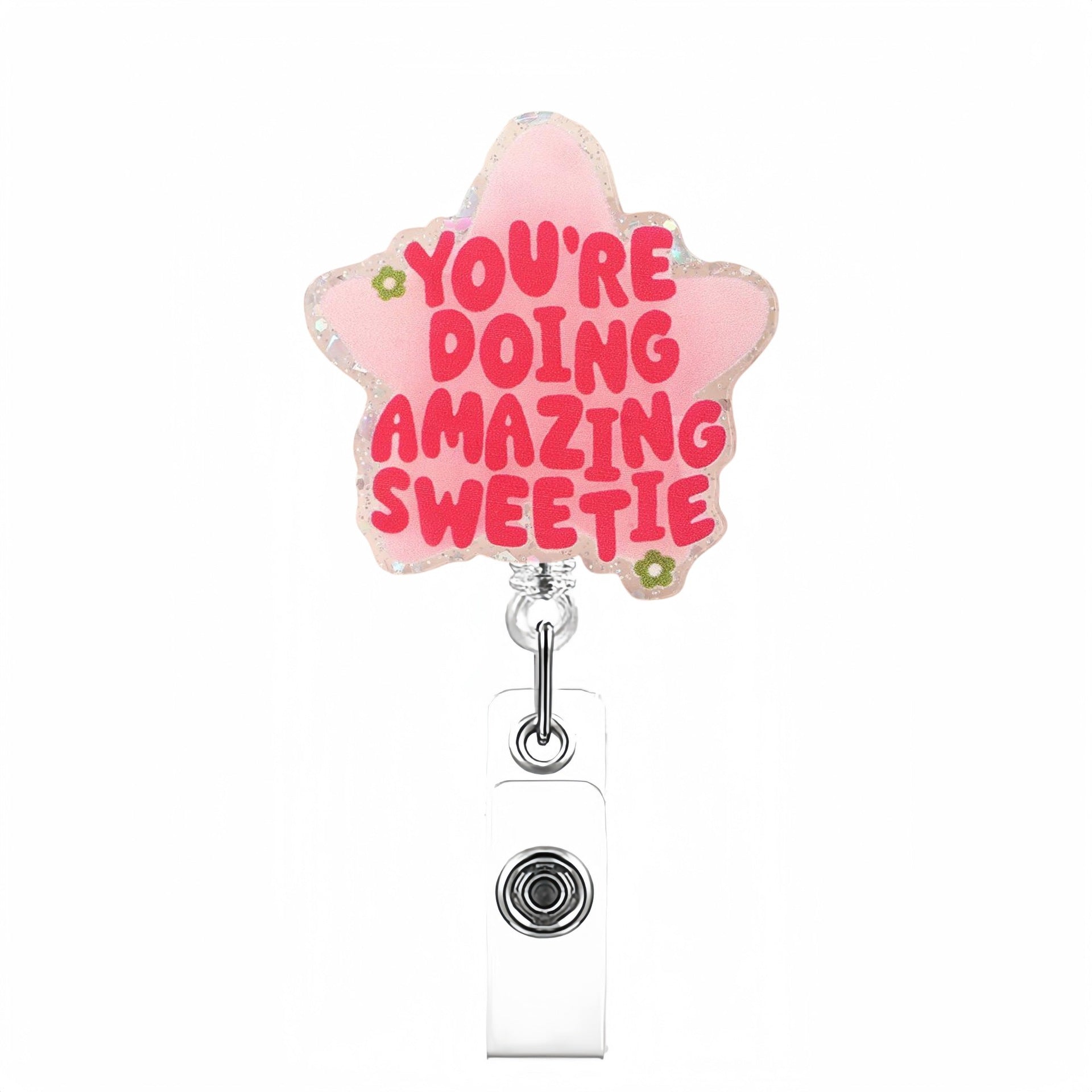 Wholesale Creative pattern acrylic Retractable Rotating Badge Keychain