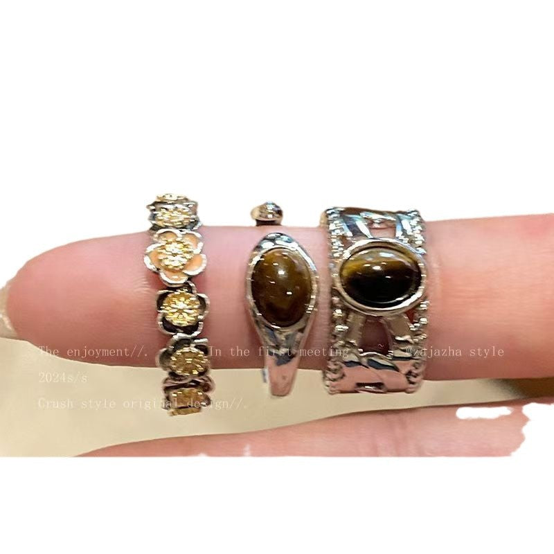 Wholesale Tiger Eye Open Adjustable Ring