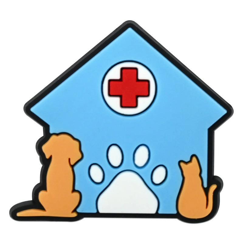 Wholesale Random 100pcs Pet Medical Series PVC Soft Rubber Shoe Buckle Decoration