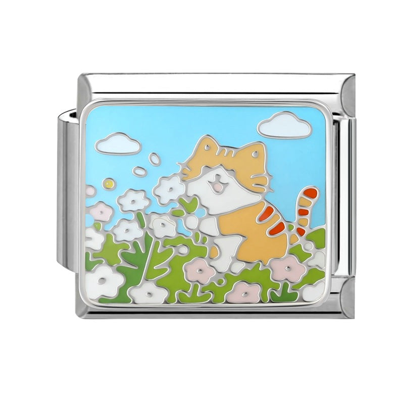 Wholesale 9mm Italian Charm Starter Bracelets DIY Cute Pet Series Stainless Steel Composable Bracelet