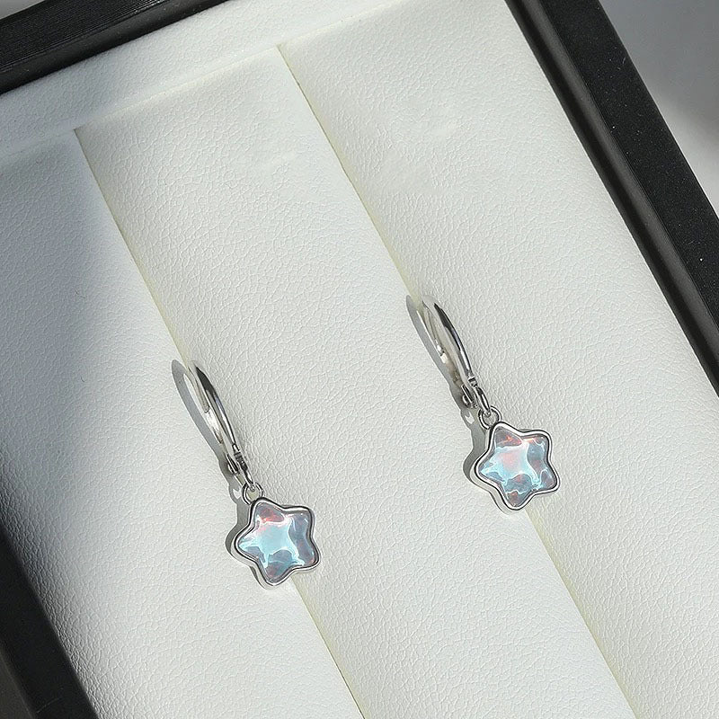 Wholesale S925 sterling silver colorful star earrings