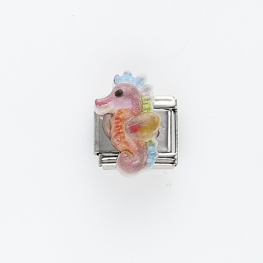 Wholesale 10pcs Italian Charm Bracelet 9mm DIY Splicing Marine Life Series Stainless Steel Composable Bracelet