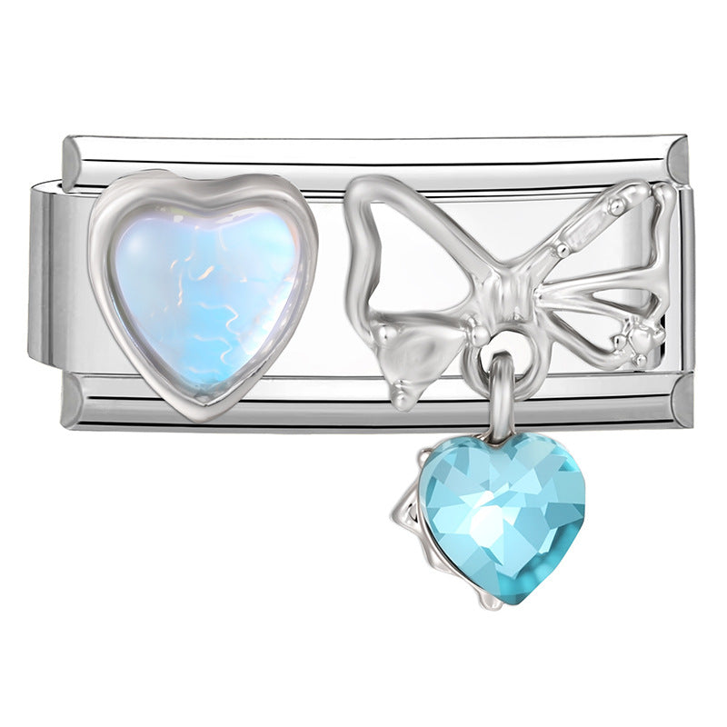 Wholesale 9mm Italian Charm Starter Bracelets DIY square section Creative Stainless Steel Composable Bracelet