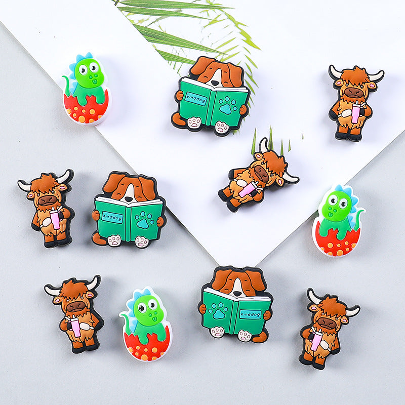 Wholesale 20pcs Cartoon Cow and Dog Focal Beads DIY Bead Accessories