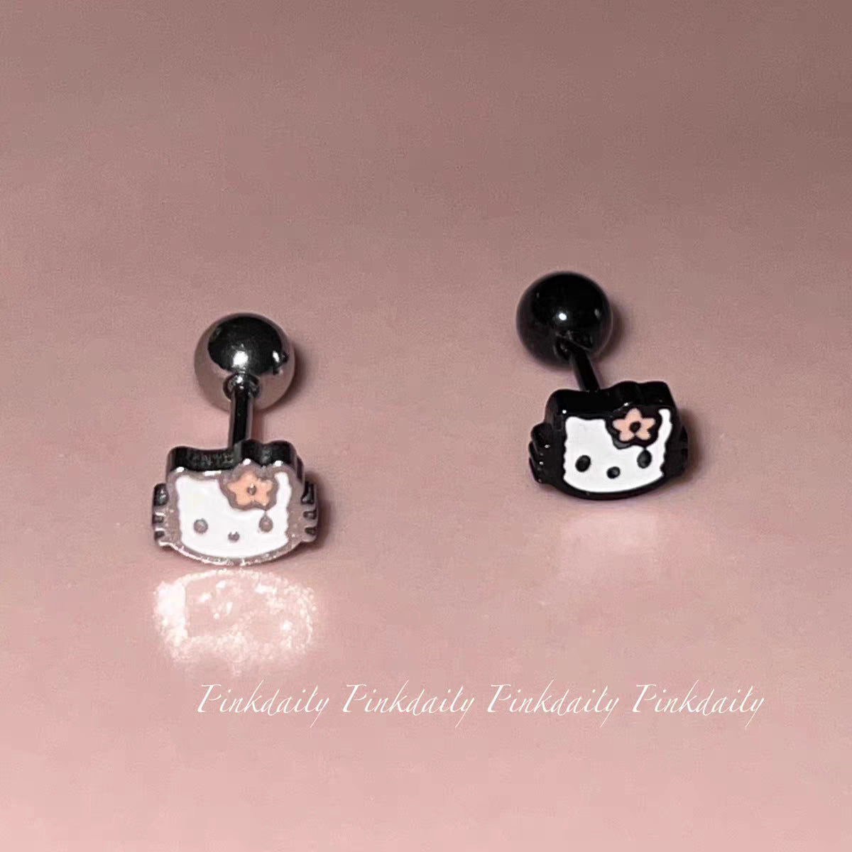 Wholesale Titanium Steel Cat Stacking Earrings ACC-ES-Qiuy002