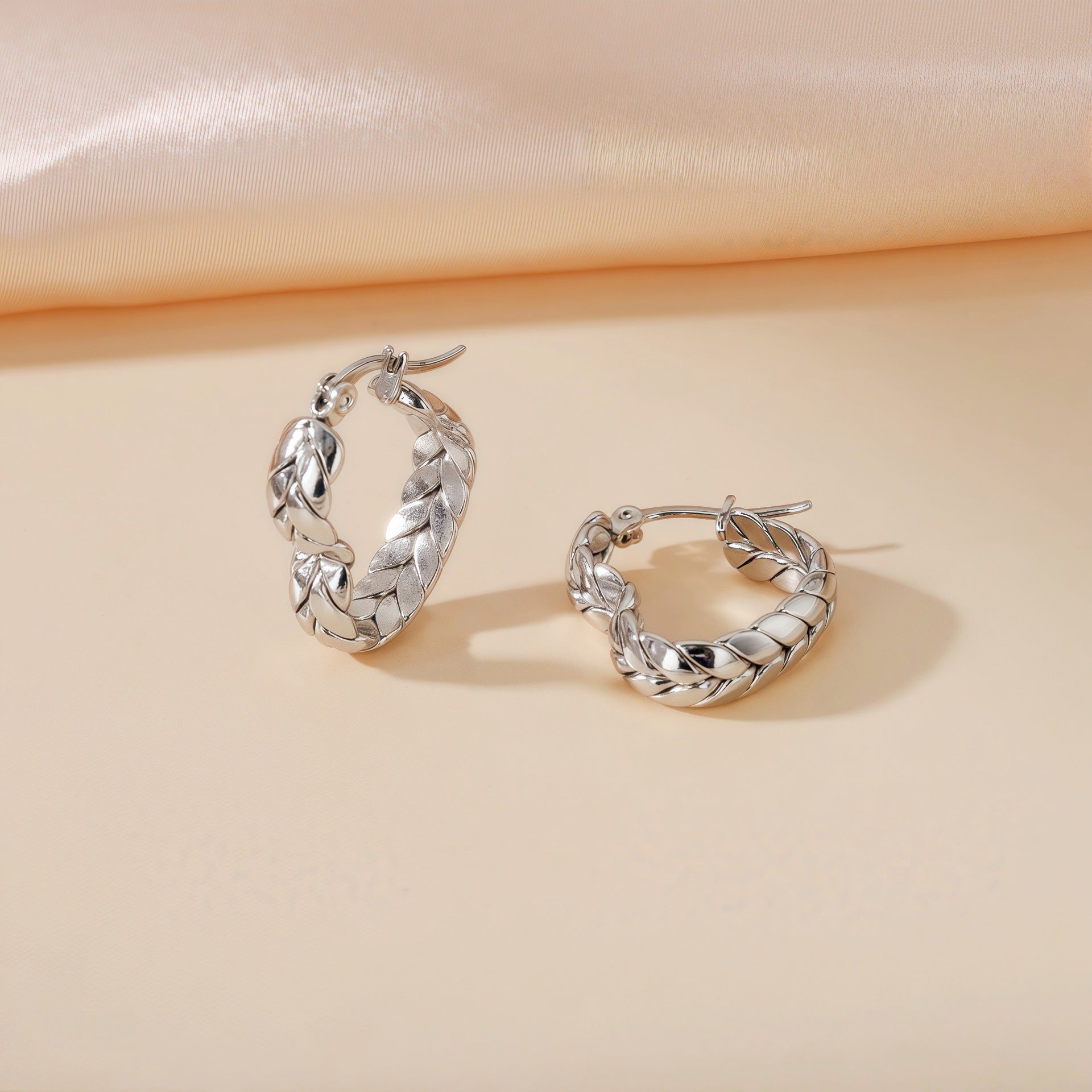 Wholesale Titanium Steel Wheat Ear Earrings