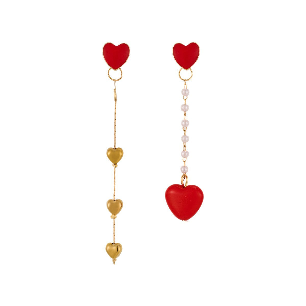 Wholesale Man-made pearl heart earrings
