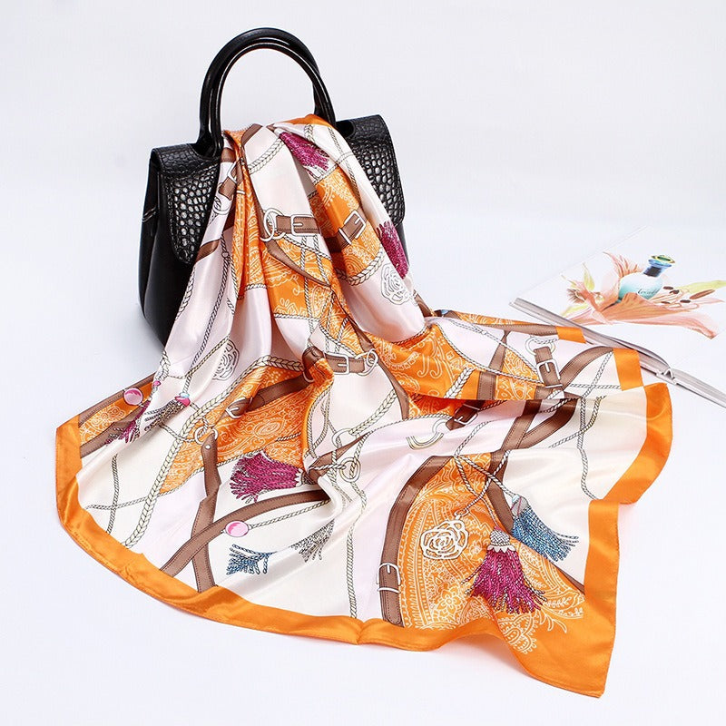 Wholesale 90cm Printed  Silk Women' s Large Square Scarf