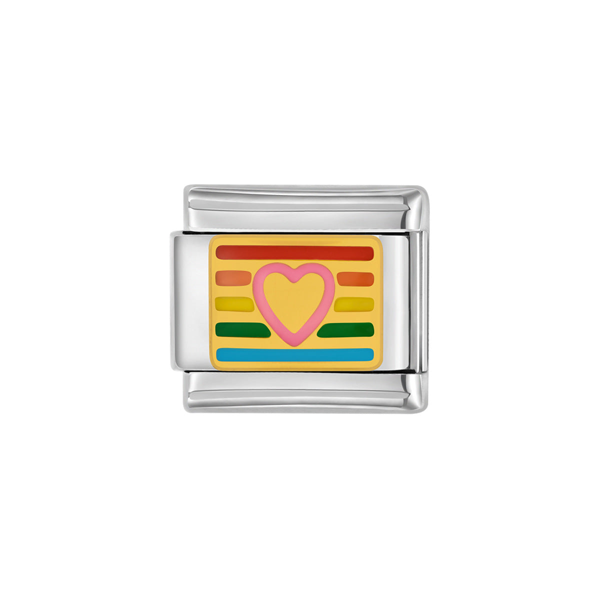 Wholesale Italian Charm Heart Titanium Steel Module Bracelet Free  Matchinging Splicing DIY Charms