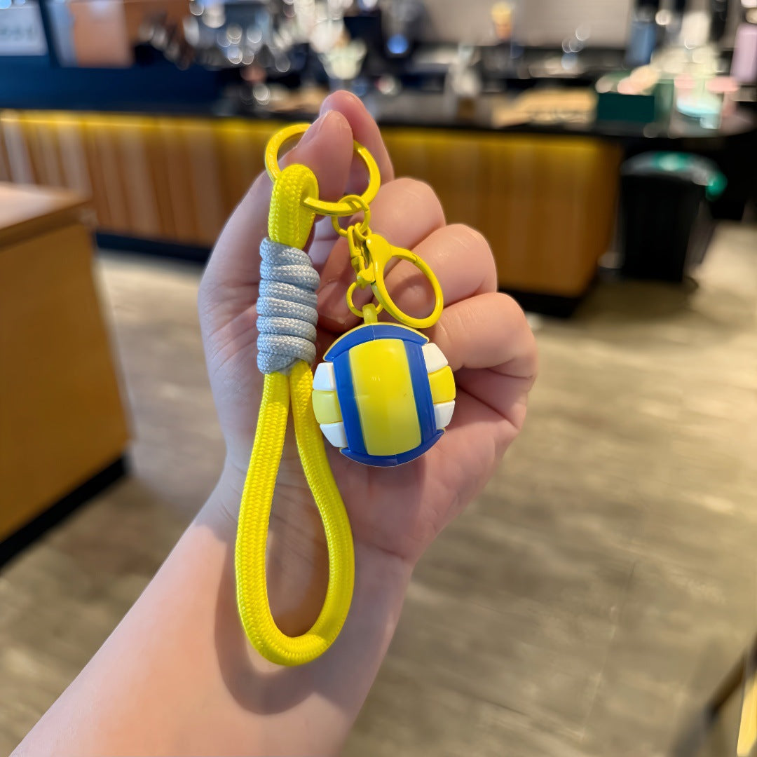 Wholesale Cartoon Sports Ball Keychains PVC Basketball Football Bag Charm for Boys