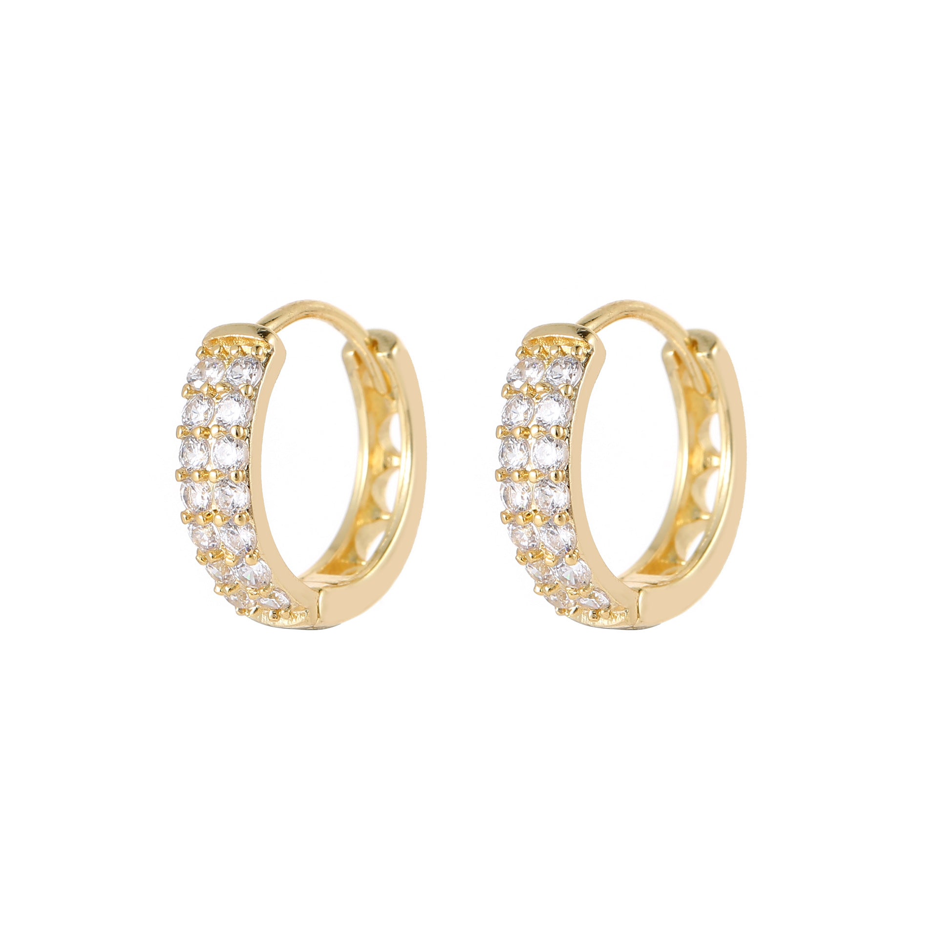 Wholesale circle diamond ear ring zircon ear buckle  light luxury  earrings