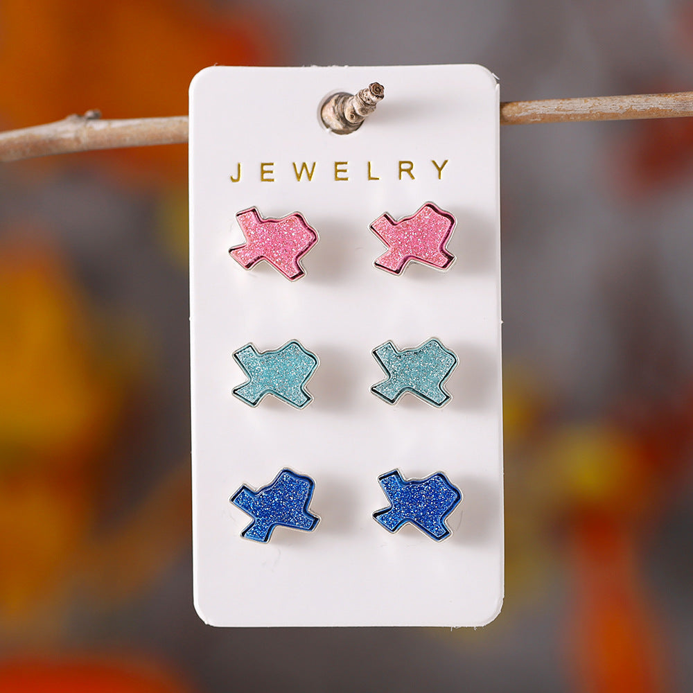 Wholesale  geometric irregular color earrings