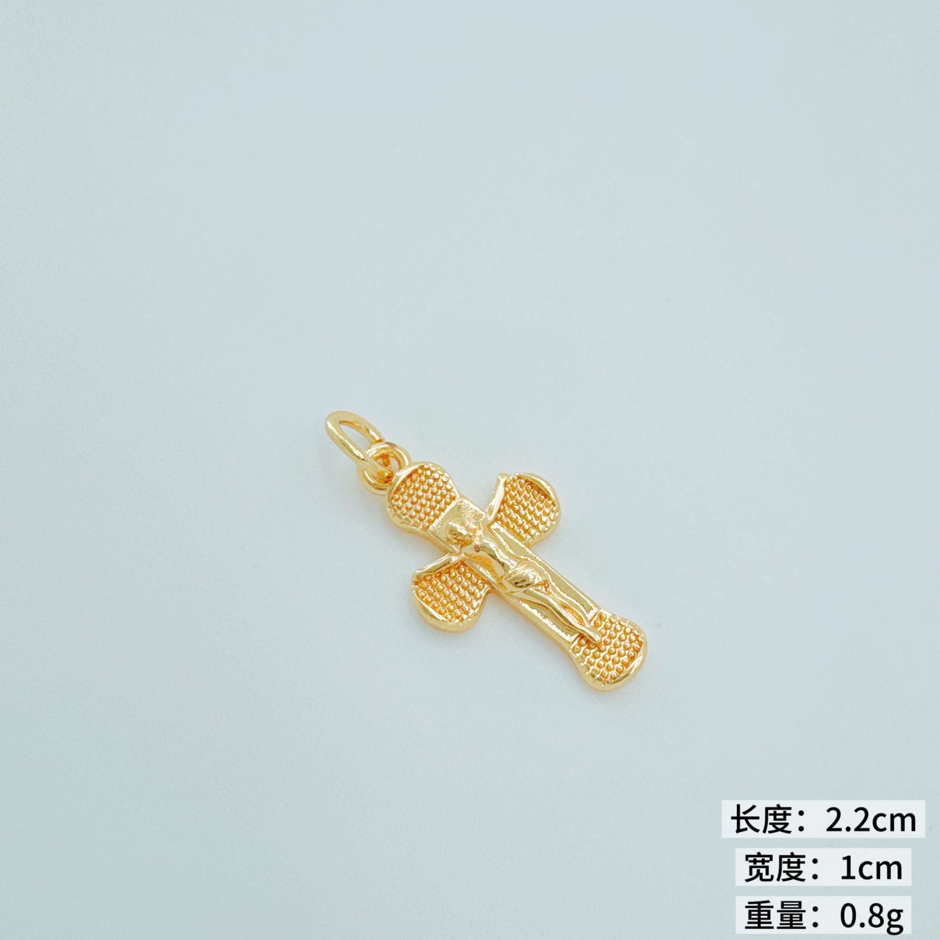 Wholesale Light Luxury Gold Plated Copper Cross Pendant with Zircon