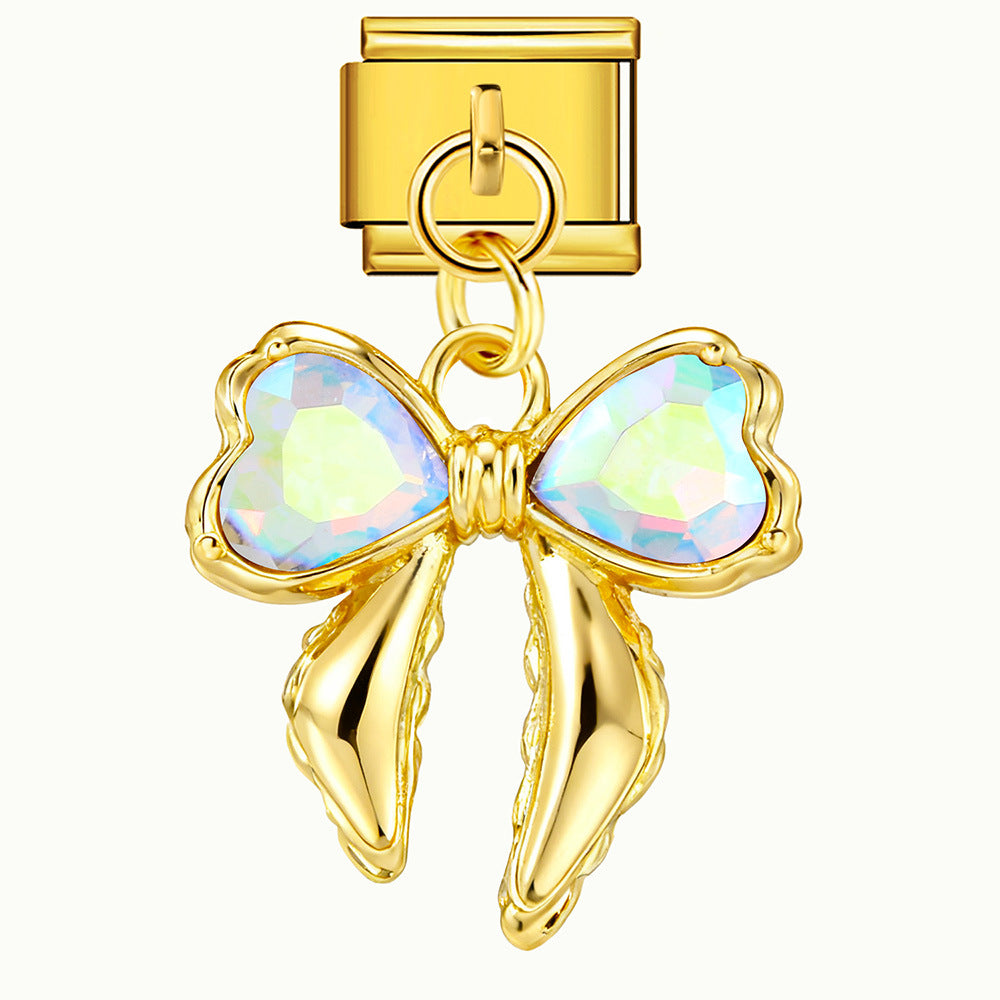 Wholesale Italian Charm Bracelet 9mm DIY Love Flower Pendant  Creative Stainless Steel Composable Bracelet