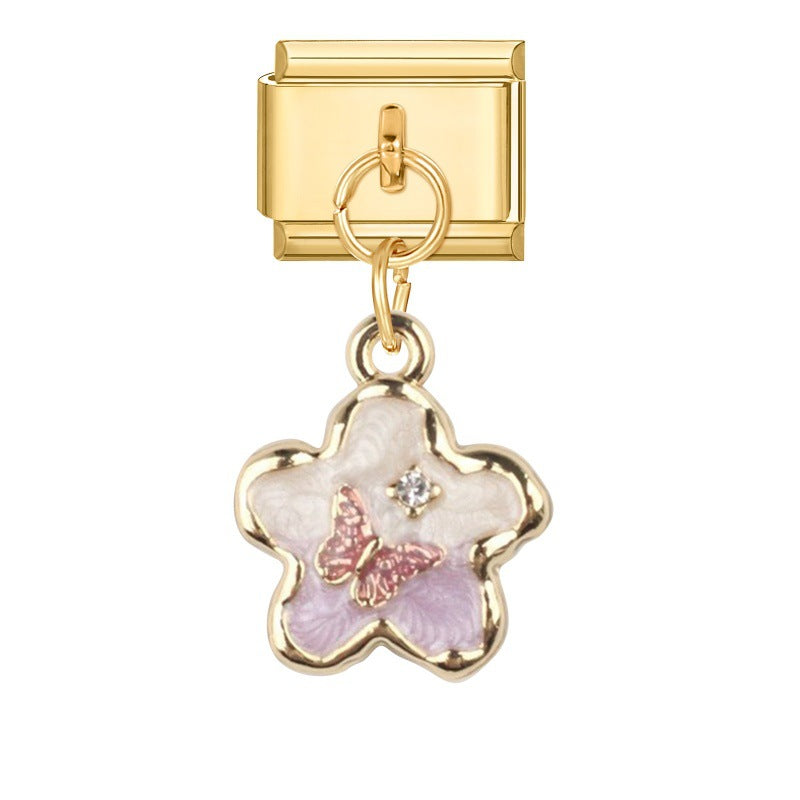 Wholesale Italian Charm Bracelet 9mm DIY Splicing Gold Pendant Stainless Steel Composable Bracelet