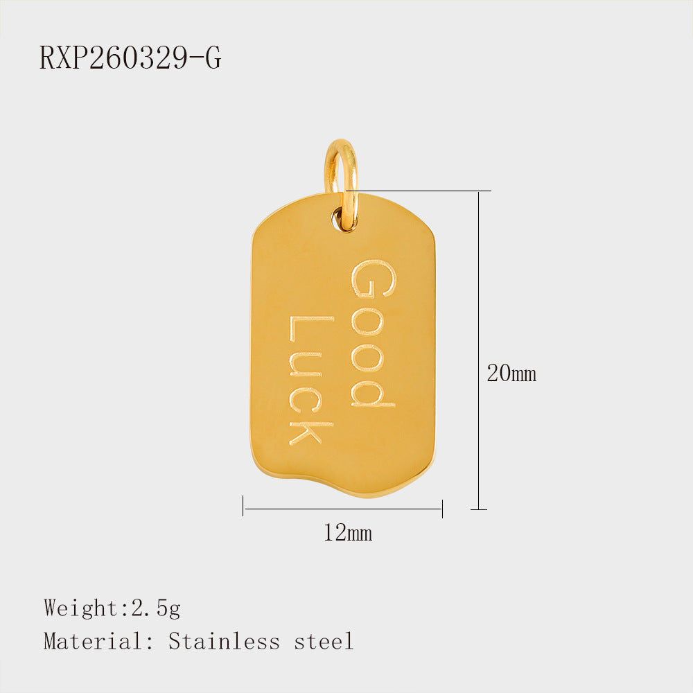 Wholesale Stainless Steel Lucky Dice Four-Leaf Clover Pendant - Gold Electroplated DIY Fashion Accessory