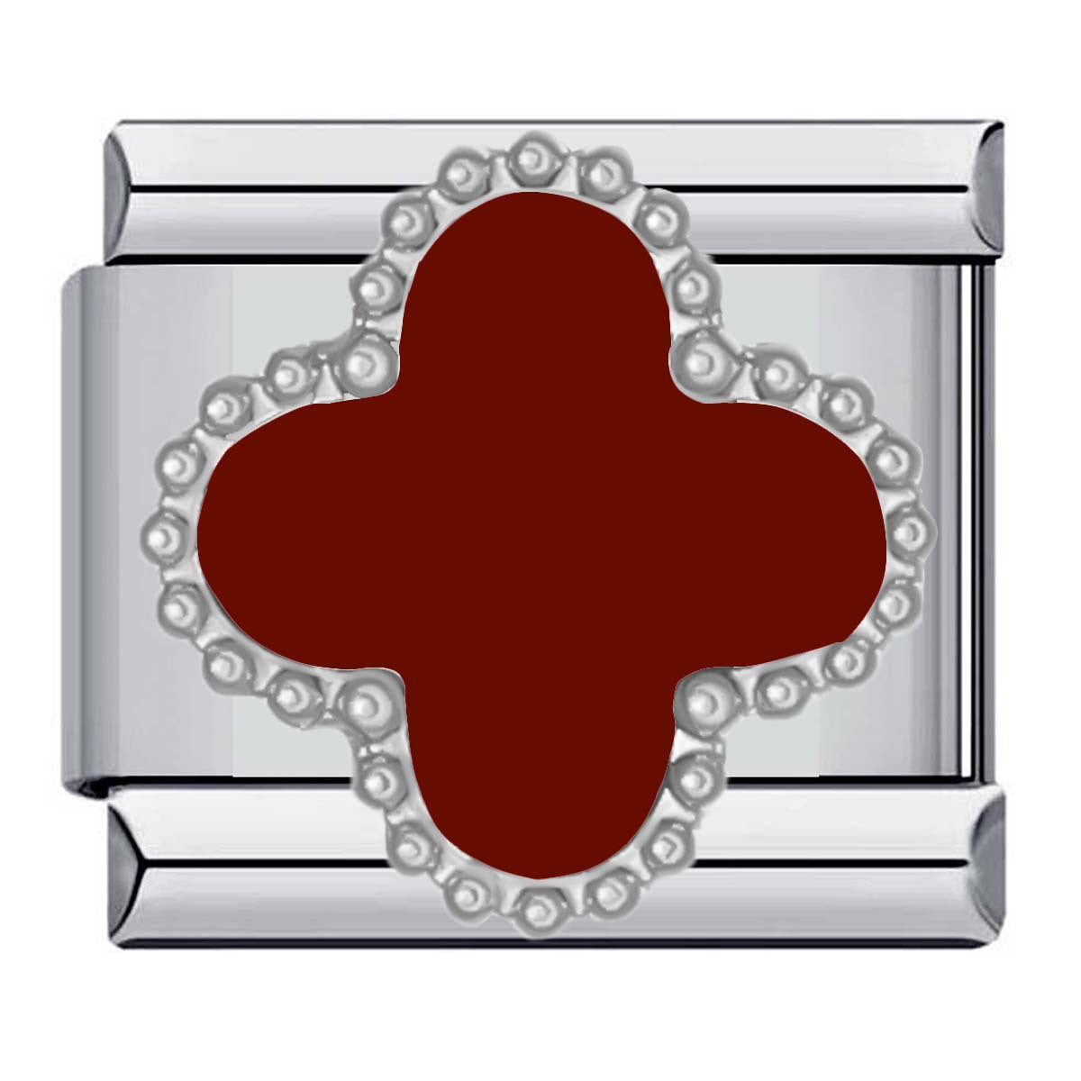 Wholesale Italian Charm Four-leaf Clover Titanium Steel  Matching ing DIY Charms