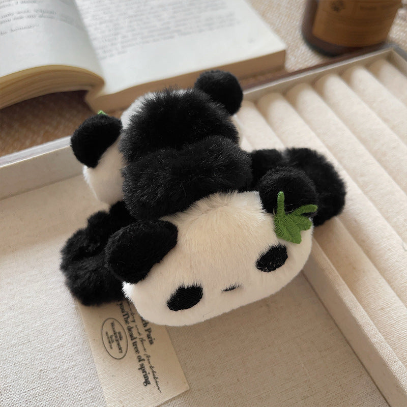 Wholesale Plush Panda Bear Hair Accessories Set For Women Cute Claw Clip Scrunchie Bow Everyday Styling Boutique Resale