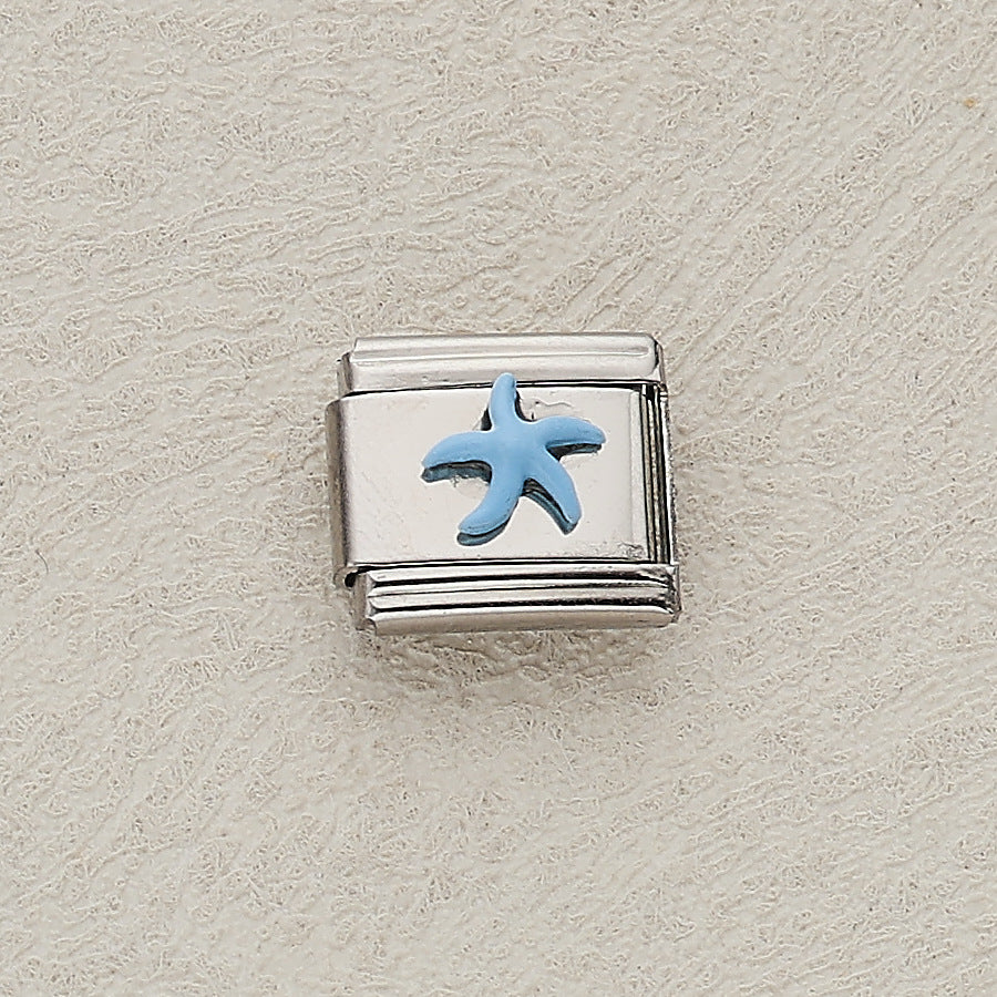 Wholesale 10pcs Italian Charm Bracelet 9mm DIY Splicing Marine Life Stainless Steel Composable Bracelet