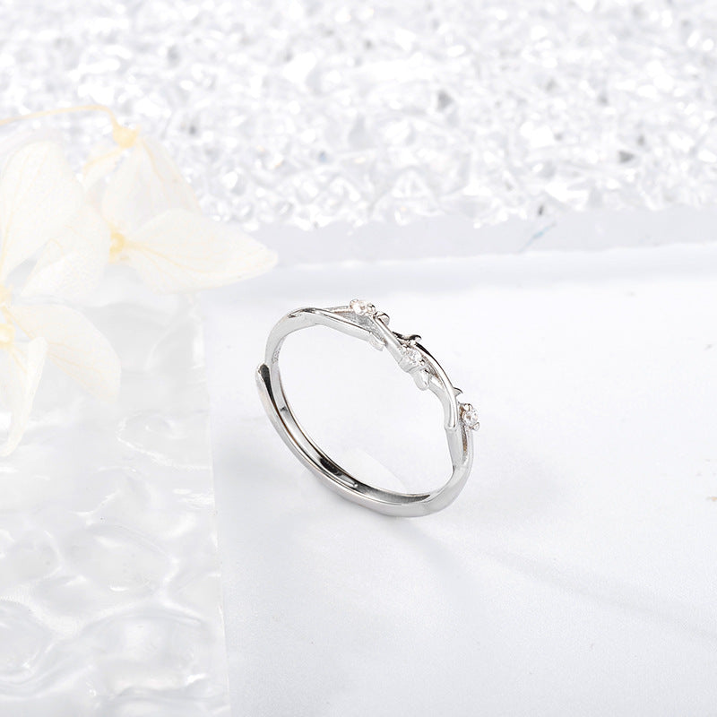 Wholesale S925 Sterling Silver Row Diamond Ring