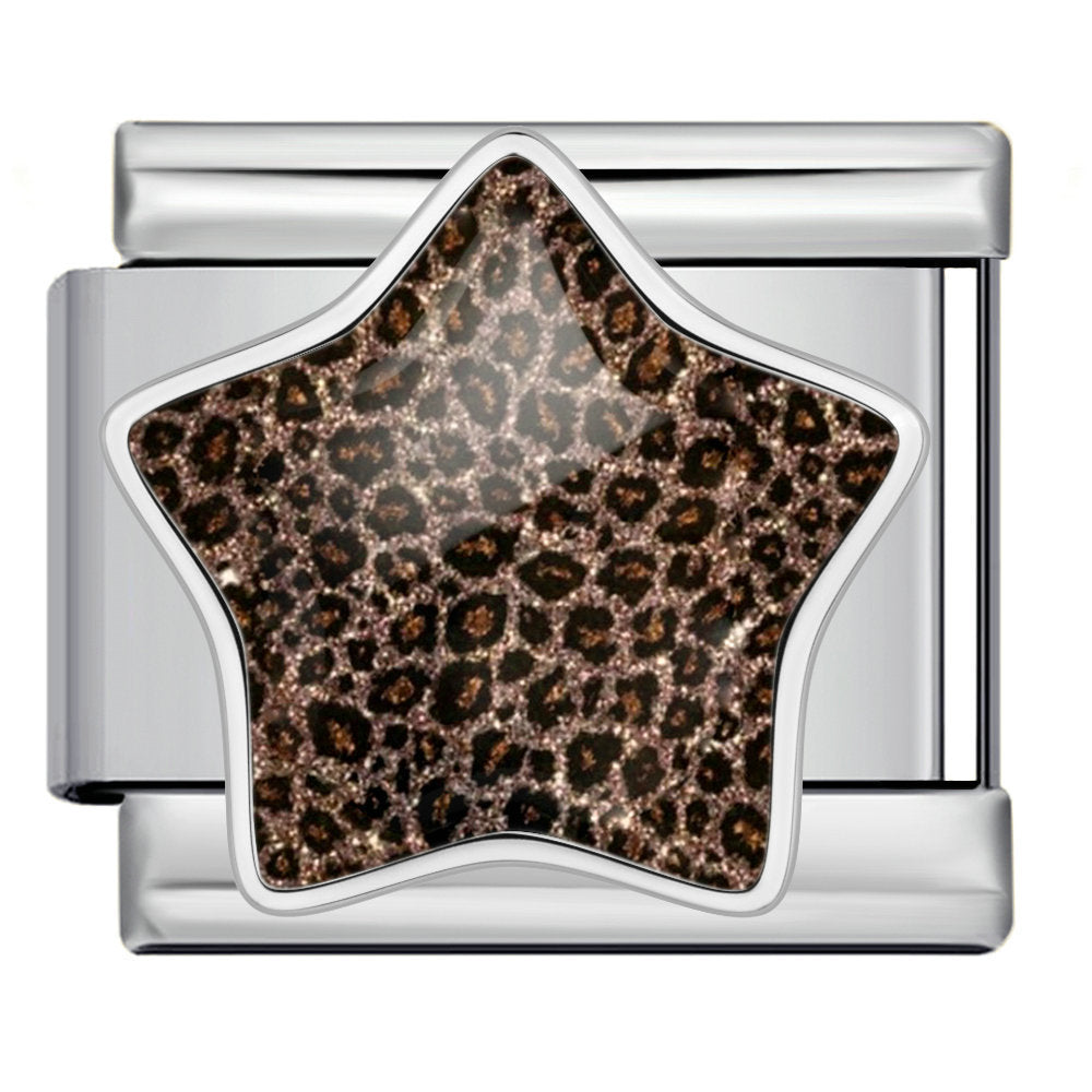 Wholesale Leopard Print Star Modular Bracelet Stainless Steel Gold Plated DIY Gift Jewelry Accessory