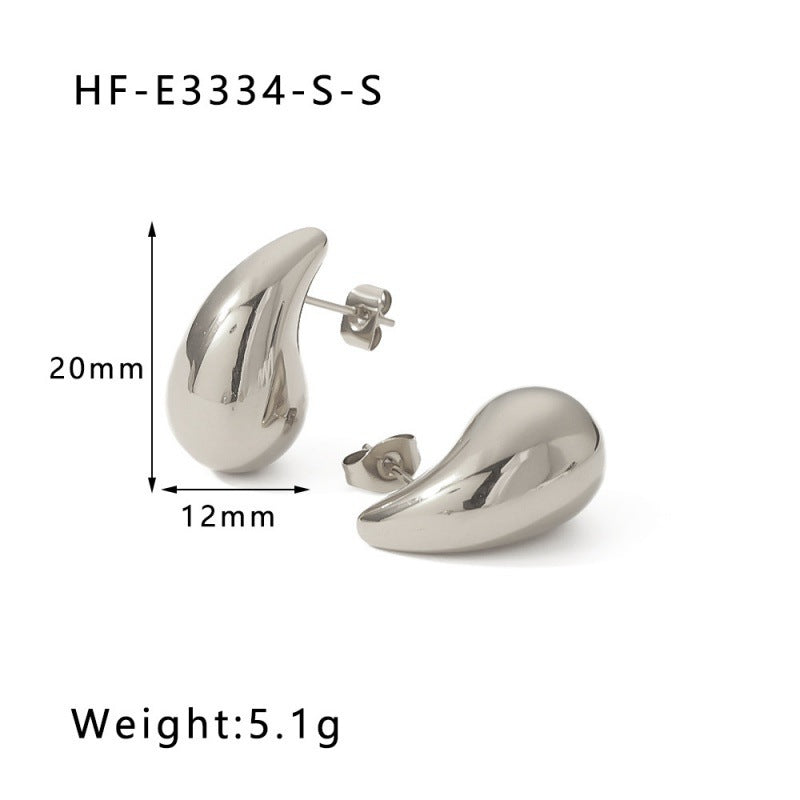 Wholesale Hollow Large and Small Water Drops Plated with 18K Real Gold  Copper Earrings