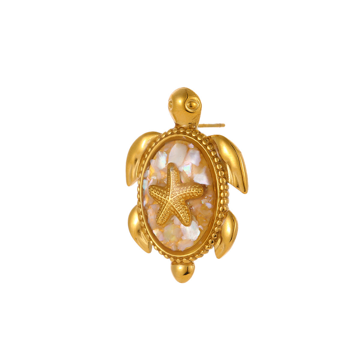 Wholesale  Summer  Turtle and Starfish Stainless Steel Earrings