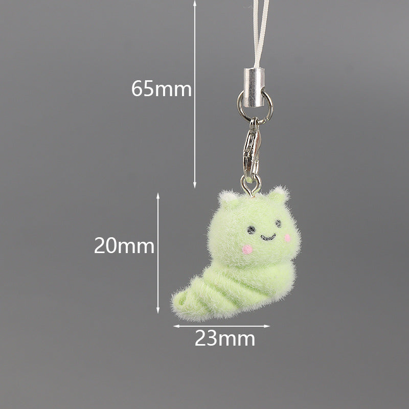 Wholesale Flocked ladybug keychain