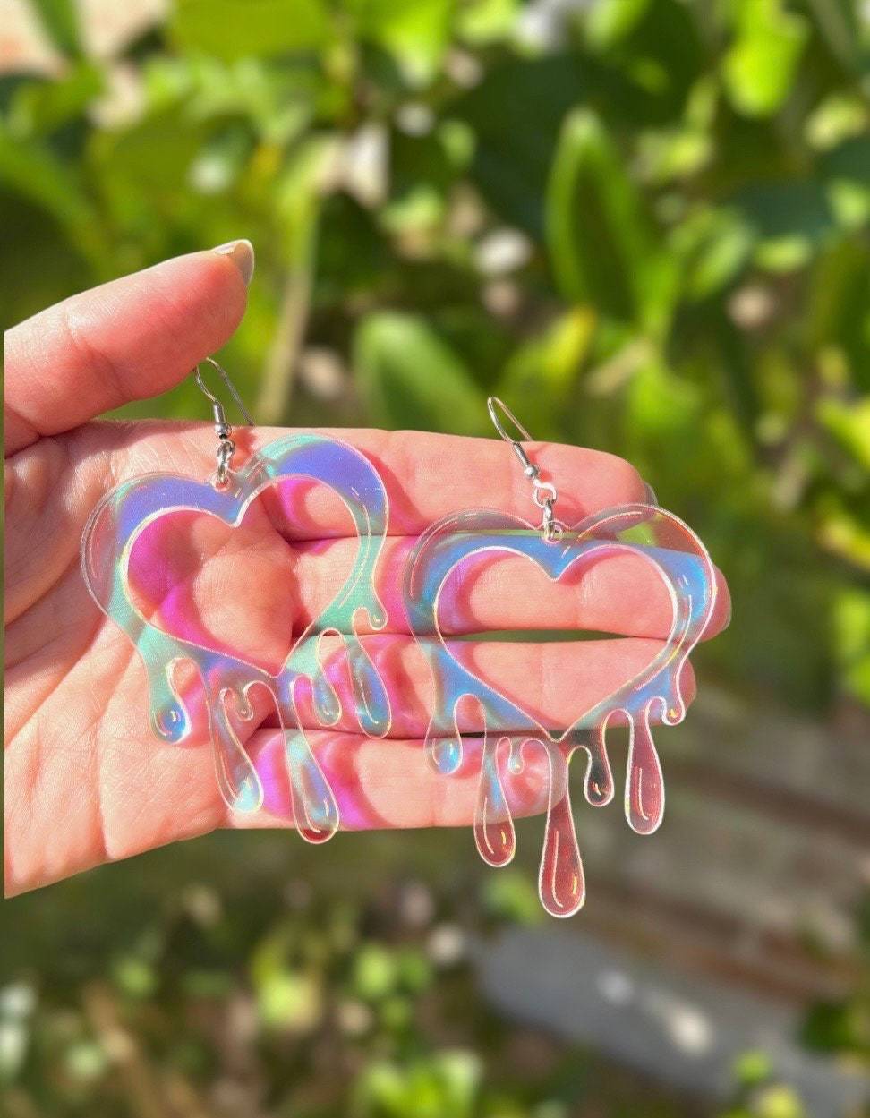 Wholesale colorful lovely Valentine's Day gradient acrylic earrings