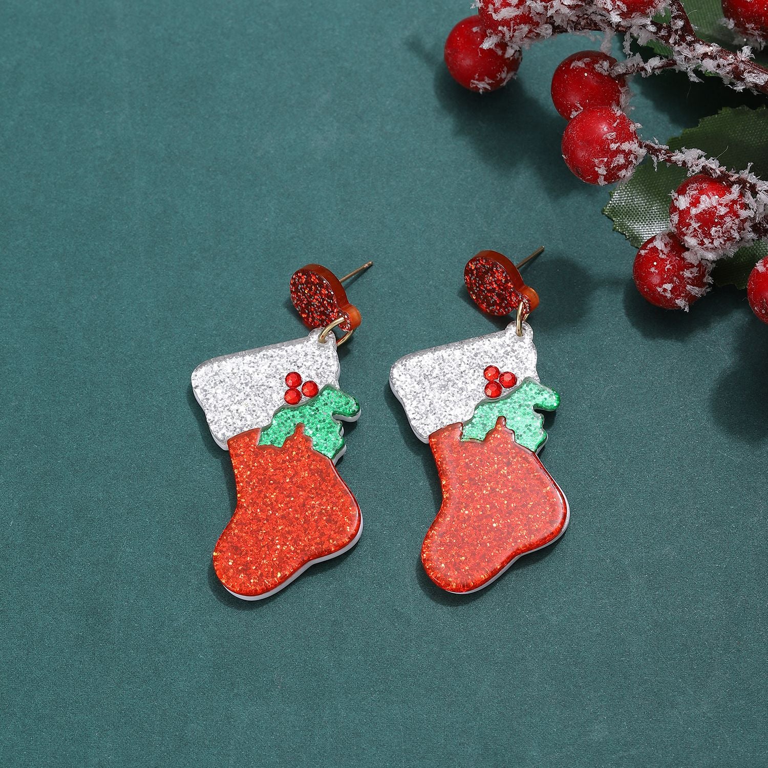 Wholesale Christmas crutches bell earrings