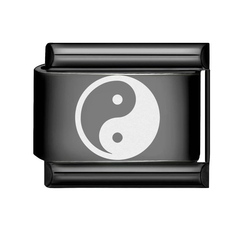 Wholesale Italian Charm Bracelet 9mm DIY Splicing Black Series Stainless Steel Composable Bracelet