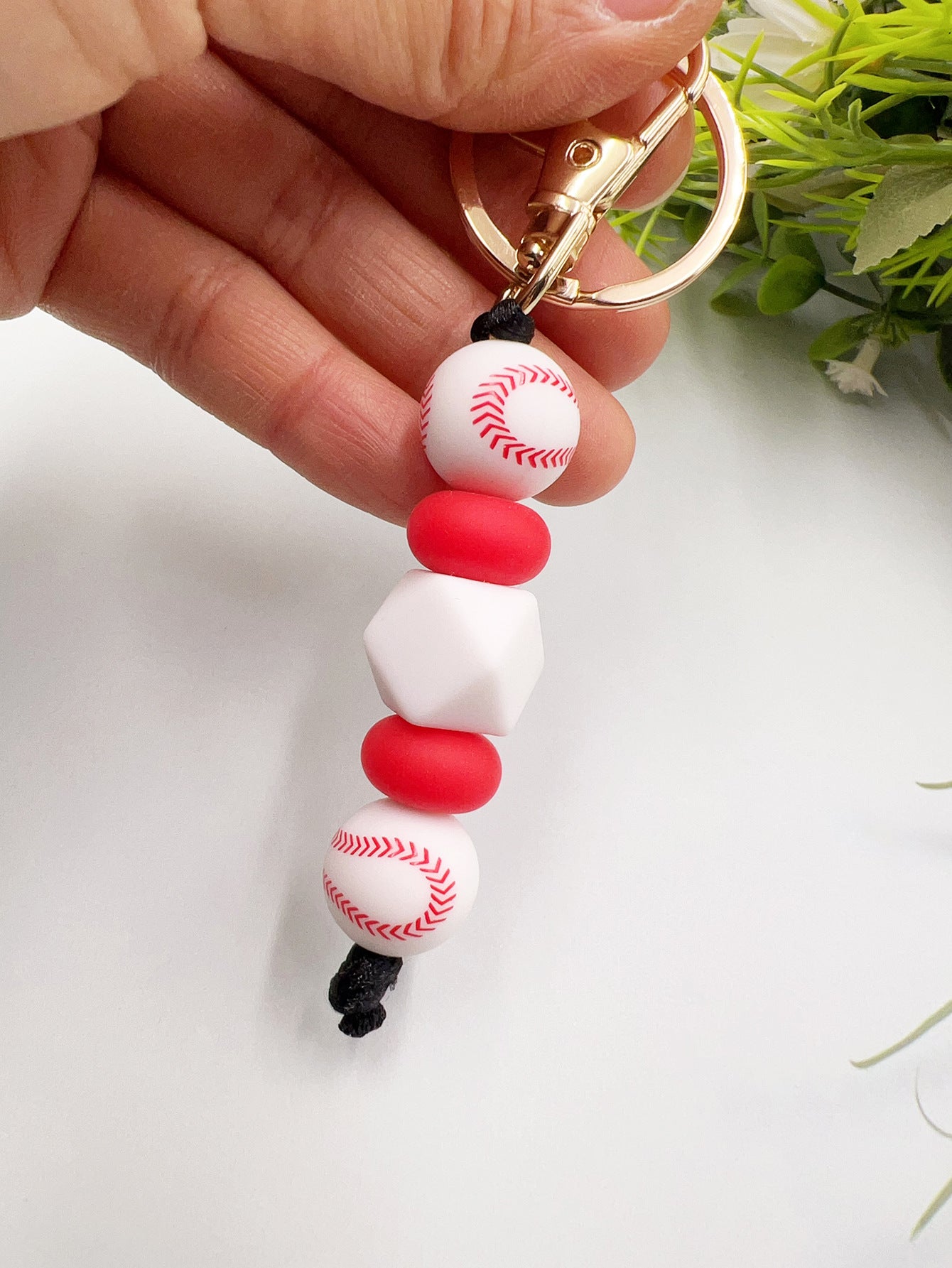 Wholesale Sports Ball Football Basketball Rugby Silicone Beaded Keychain ACC-KC-JiuYa011