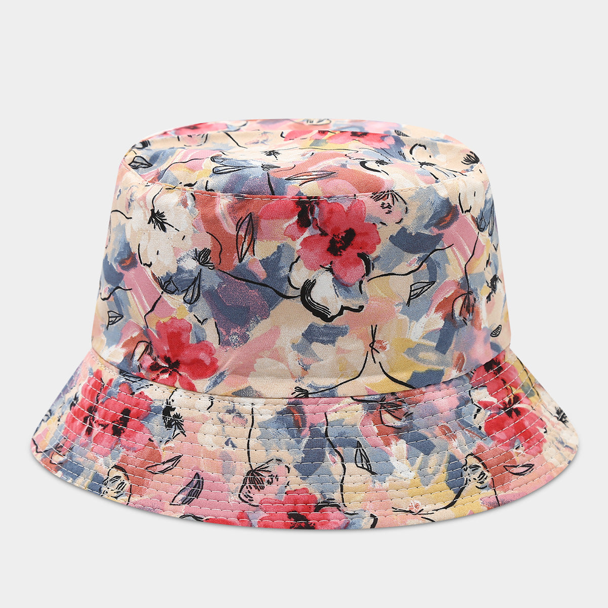 Wholesale Double-Sided Fisherman Hat  Flower Pattern Basin Hat