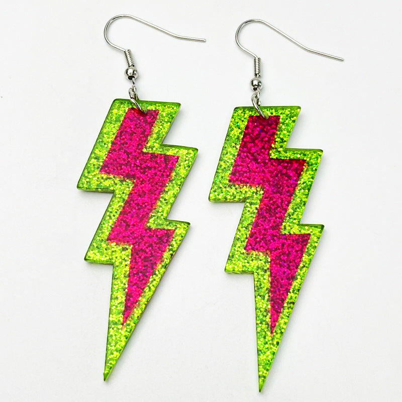 Wholesale 2pairs/pack Fluorescent Shiny Glossy Tape Acrylic Earrings ACC-ES-HY111