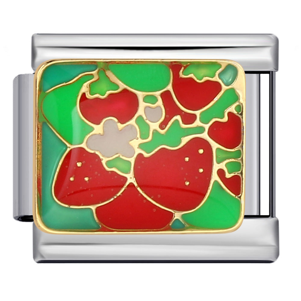 Wholesale Italian Charm Bracelet 9mm DIY Splicing Removable Fruit and Vegetable Series Stainless Steel Composable Bracelet