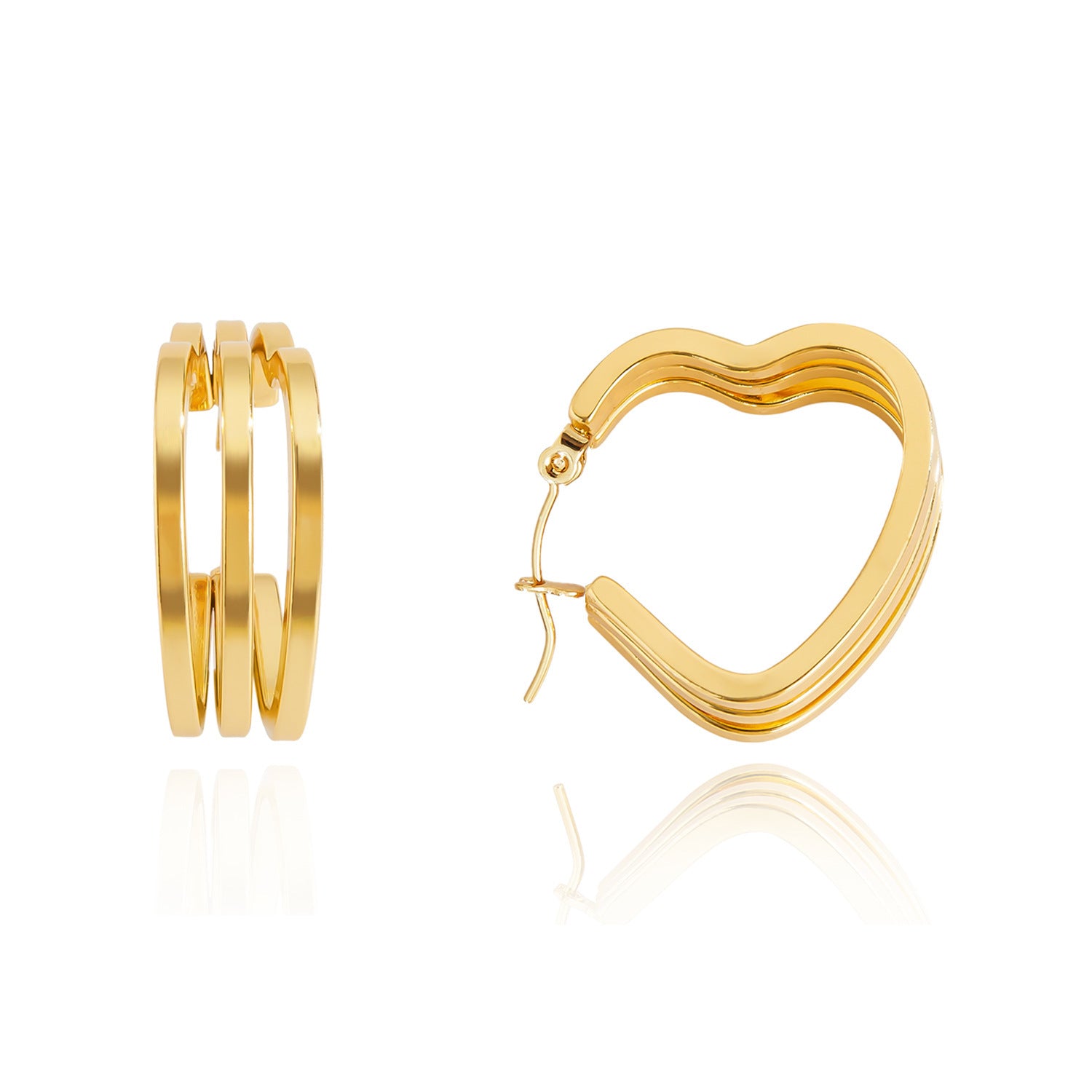 Wholesale Love Earrings Stainless Steel Multi-Layer Earrings