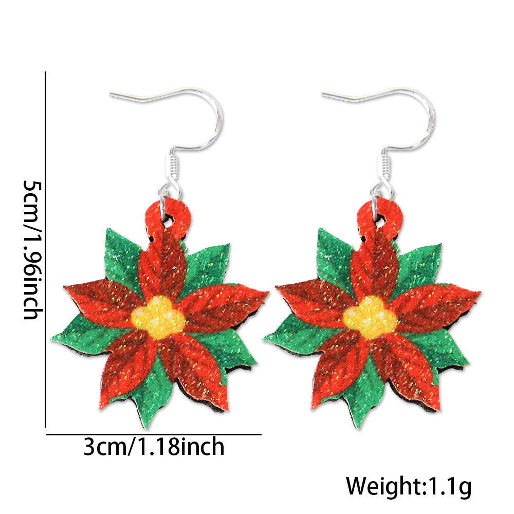 Wholesale Christmas Earrings Cartoon Christmas Tree Old Man Elk Earrings ACC-ES-ZhouHao002