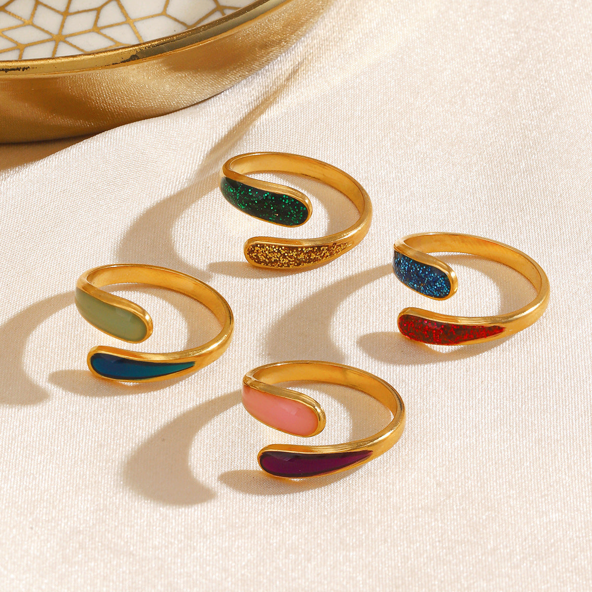 Wholesale Geometric Oil Drip Stainless Steel Ring Fashion Accessory for Everyday Wear or Gift